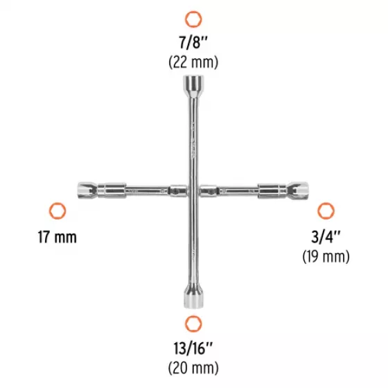 Llave de cruz 14" plegable   Truper